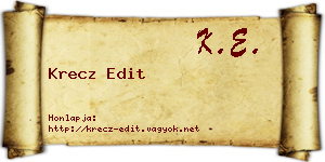 Krecz Edit névjegykártya